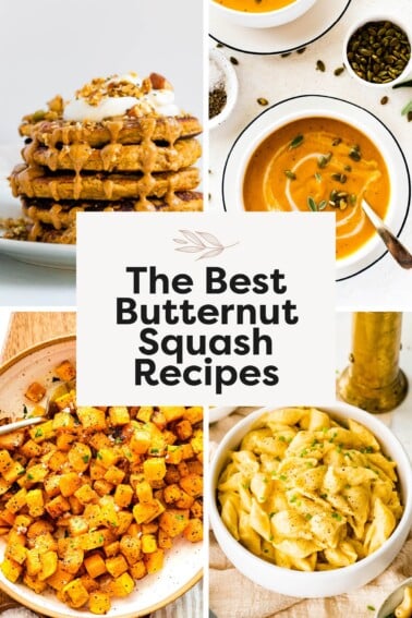 Collage of four Butternut Squash Recipes.
