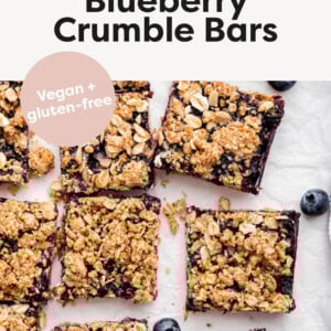 Healthy Blueberry Crumble Bars on parchment paper.