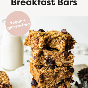 Stack of Oatmeal Breakfast Bars.