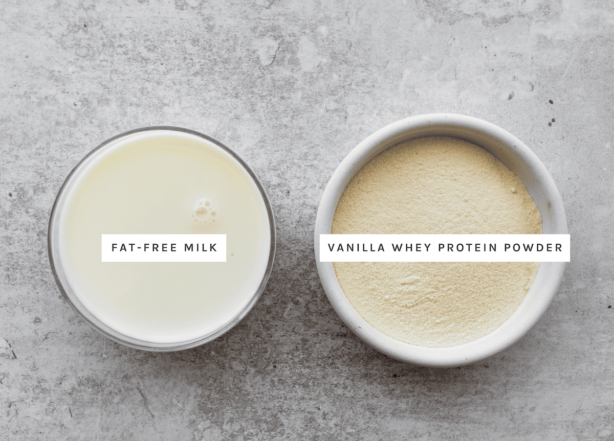 Ingredients: fat-free milk, vanilla whey protein powder