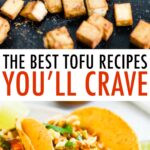 Crispy baked tofu on a sheet pan, and asian tofu tacos.