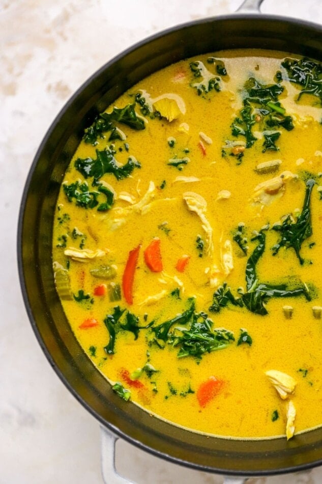 Detox soup in a large pot.